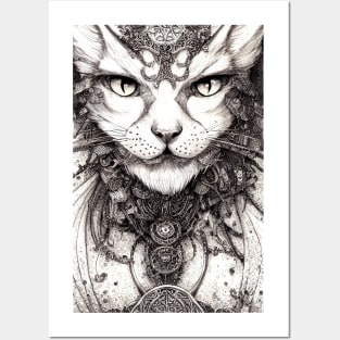 Cat Pet Wild Nature Illustration Line Epic Illustration Line Art Posters and Art